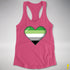 Aromantic Pride 8-Bit Pixel Heart Racerback Tank - Hot Pink